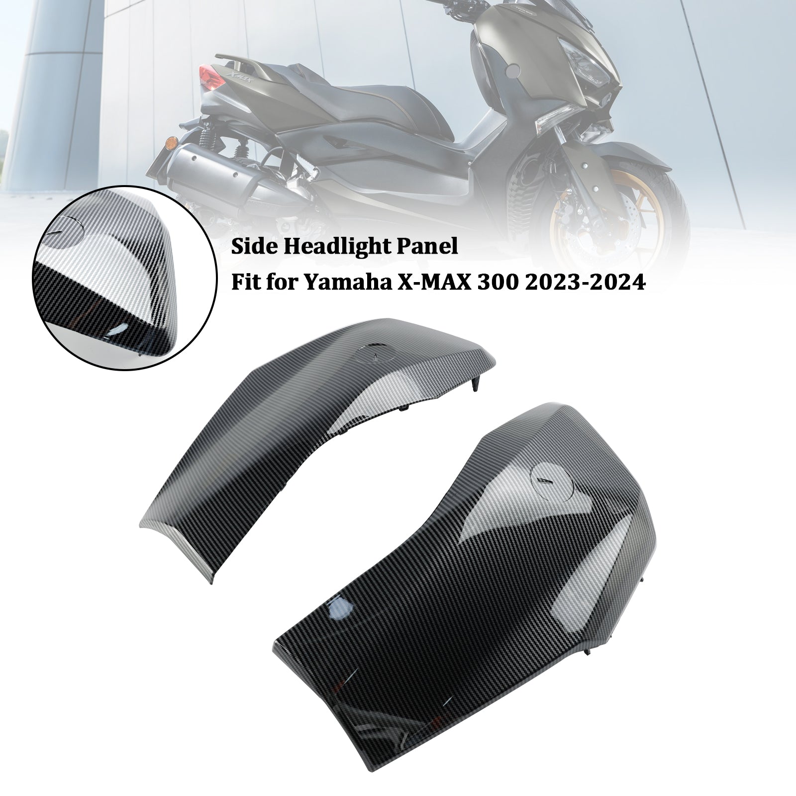 2023-2024 Yamaha X-MAX 300 Cubierta del panel del faro delantero lateral Carenado