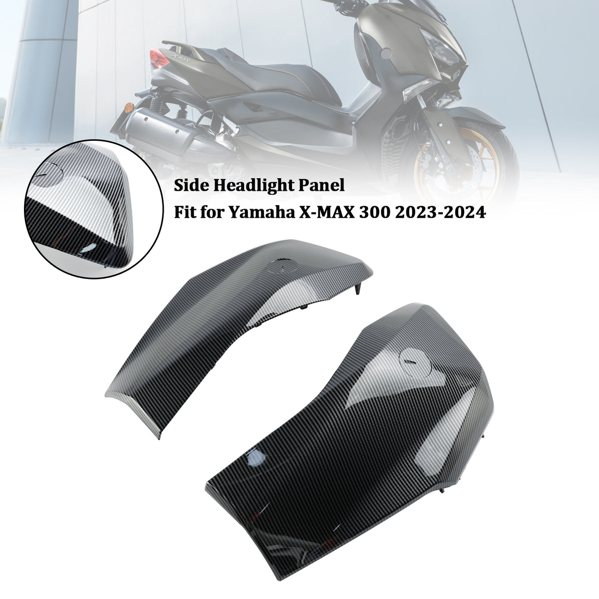 2023-2024 Yamaha X-MAX 300 Front Side Headlight Panel Cover Fairing Cowl