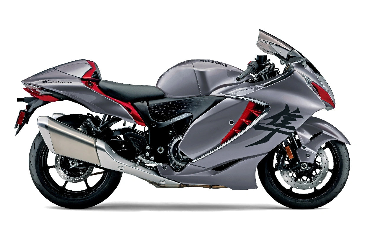 Amotopart 2021-2023 Suzuki Hayabusa GSX1300R gris con kit de carenado con logotipo