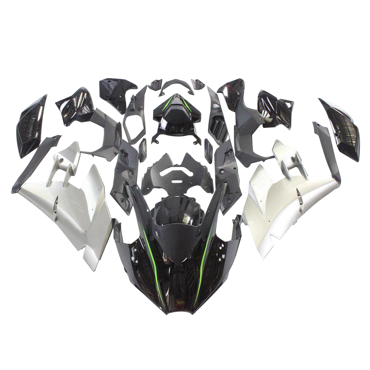 Amotopart 2015-2022 Kawasaki Ninja H2 Schwarzes Verkleidungsset