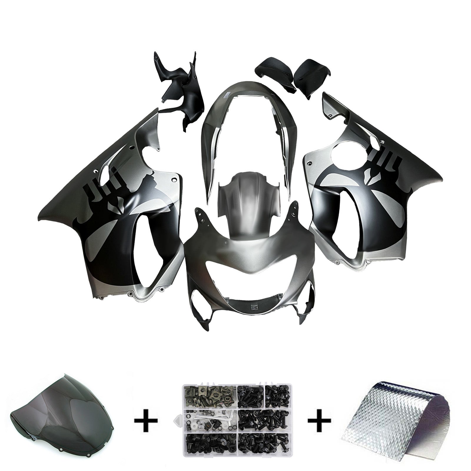 Amotopart 1999-2000 Honda CBR600 F4 Sliver-Black Fairing Kit