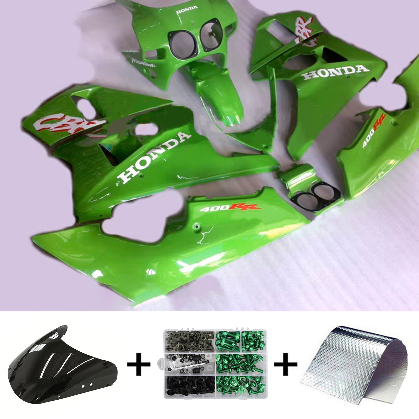 Amotopart 1987-1989 Honda CBR400RR NC23 Fairing Green Kit