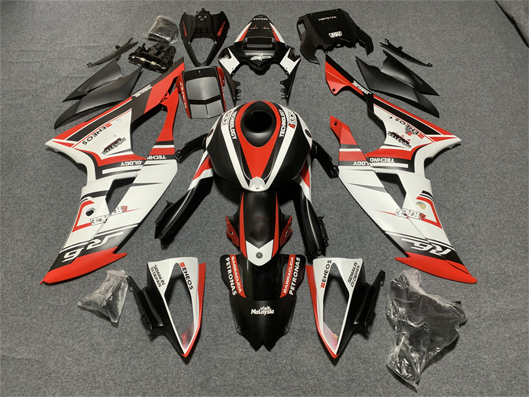 Amotopart Yamaha YZF 600 R6 2008-2016 Kit carena Style4 Rosso&Bianco