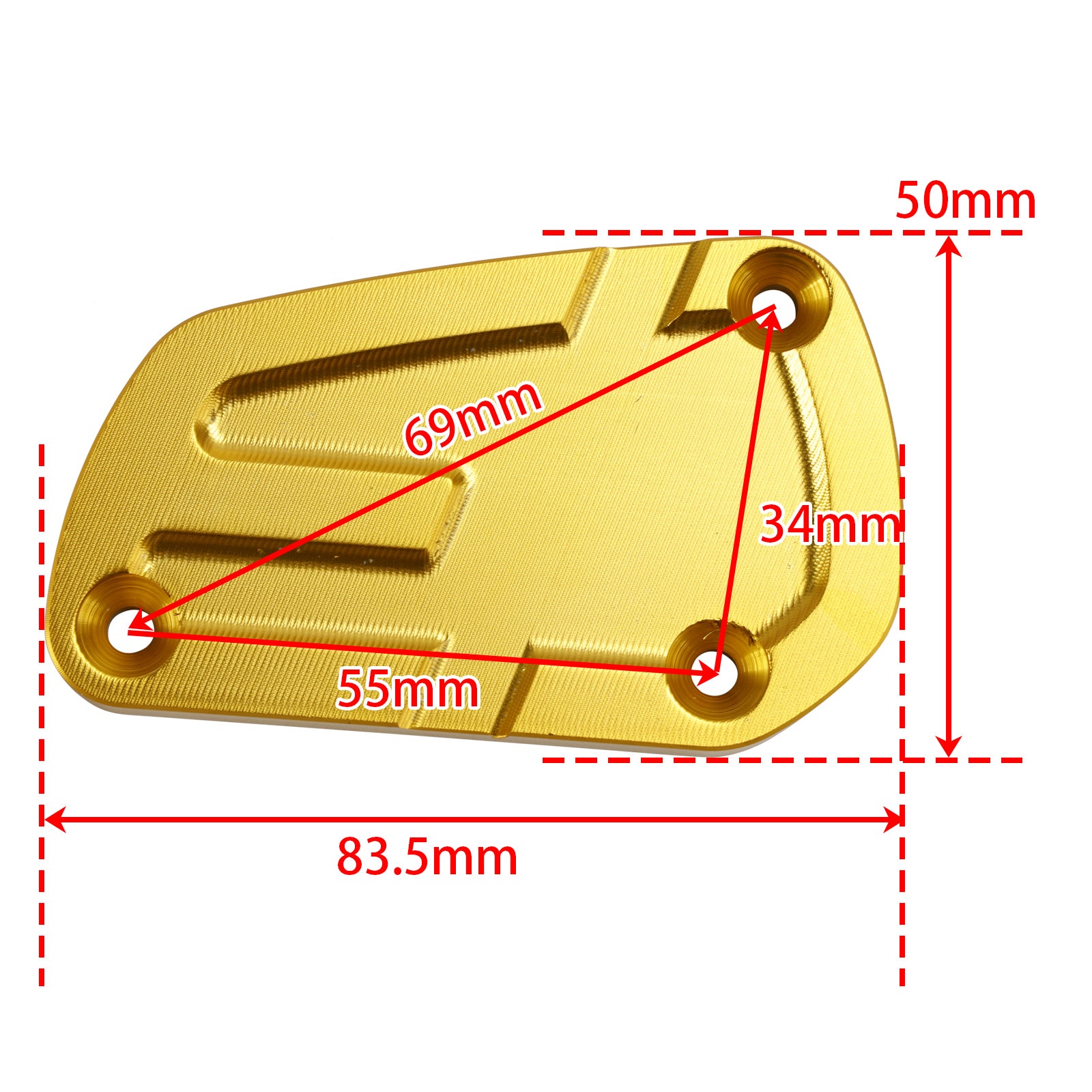 19-24 MOTO GUZZI V85 TT 850 Tapa de líquido de freno delantero de aluminio Dorado