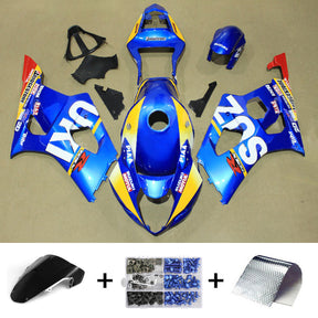 Amotopart 2003-2004 K3 Suzuki GSXR1000 Kit de carénage bleu et jaune