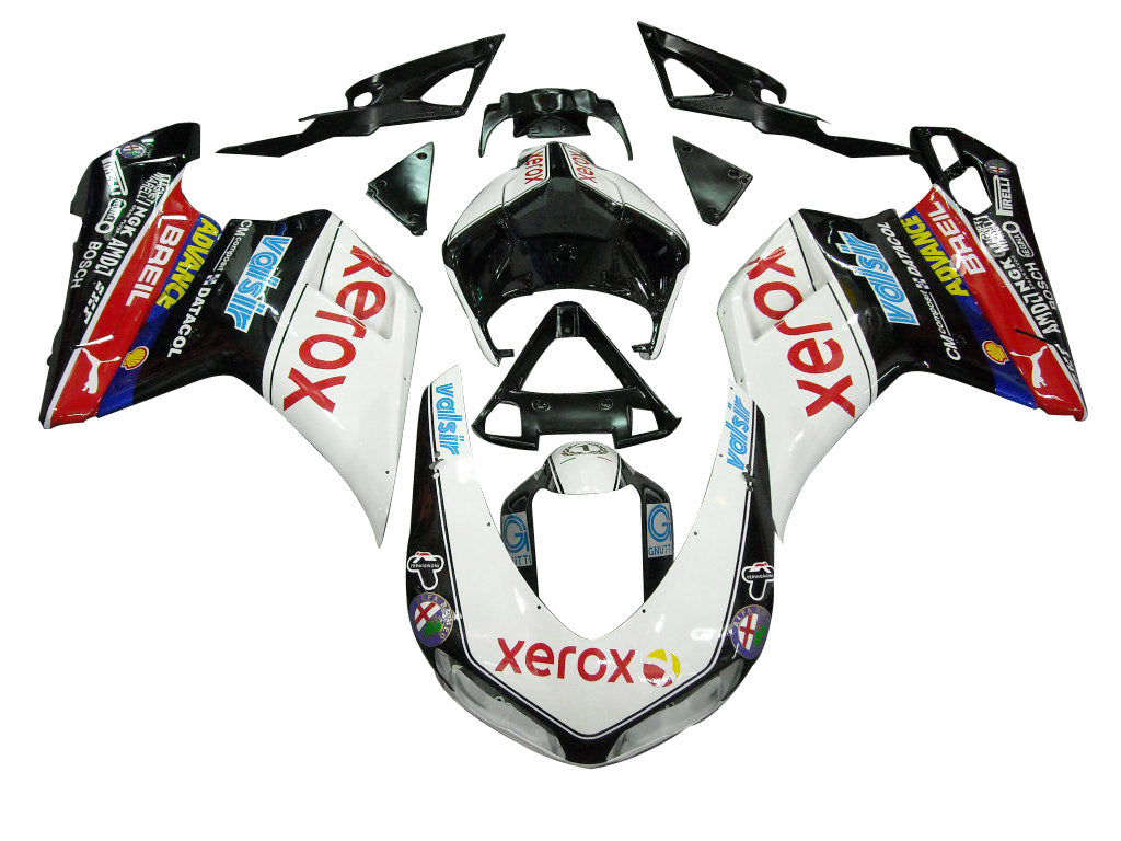 Amotopart 2007-2011 Ducati 1098/1198/848 Black White Blue Yellow Fairing Kit