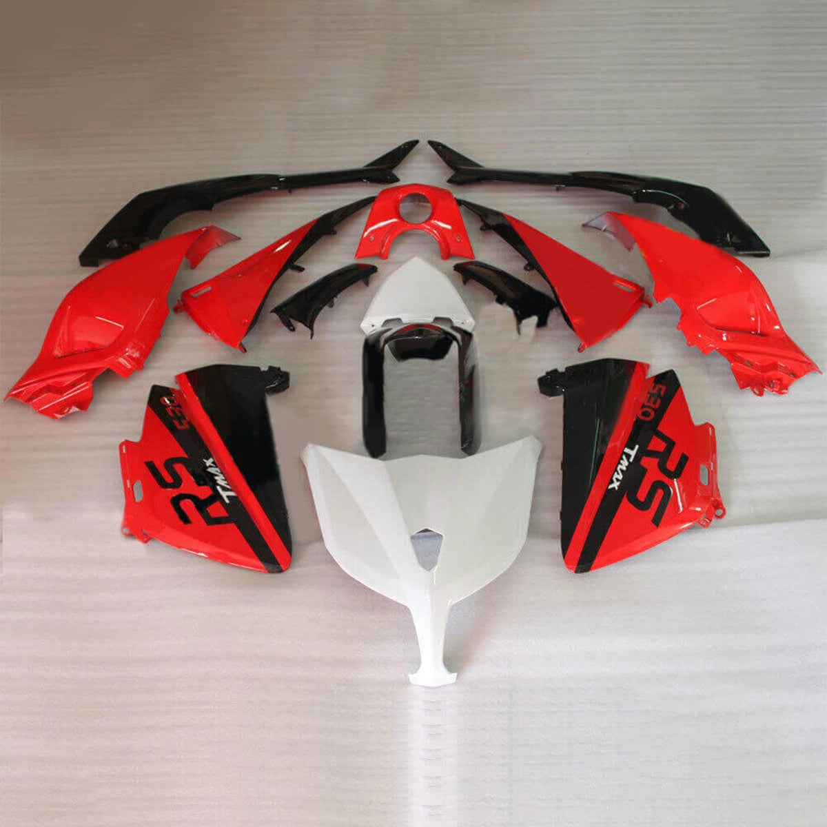 Amotopart 2012–2014 Yamaha T-Max TMAX530 Rot-Weiß Style2 Verkleidungsset