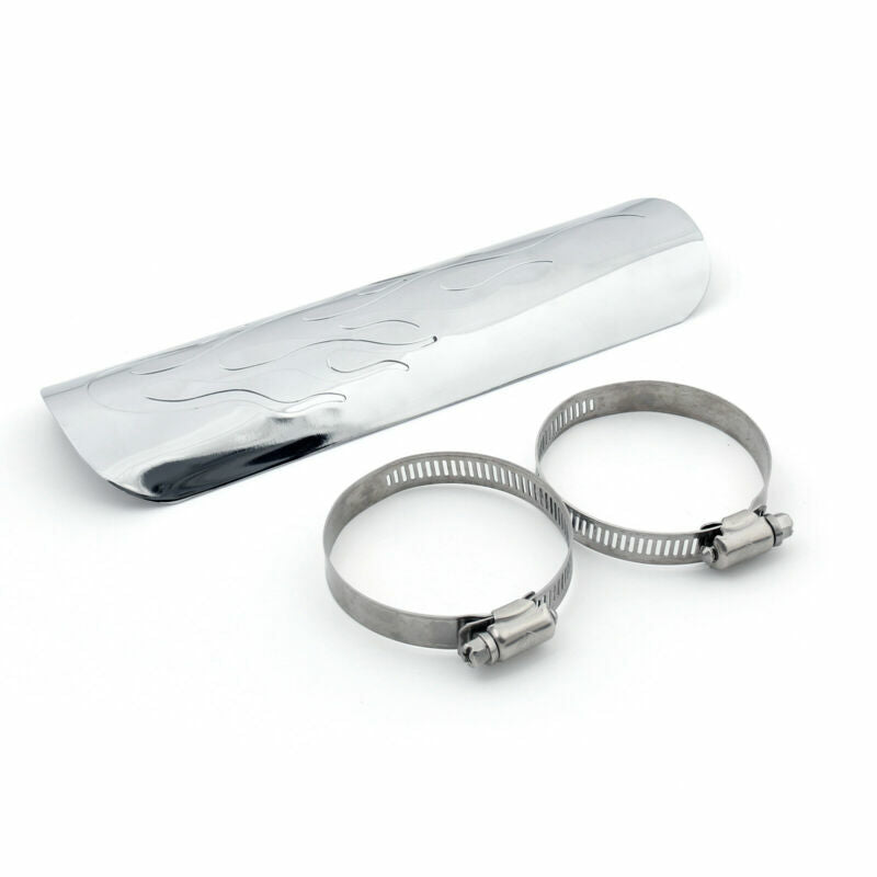 Für Auspuff Dyna Rohr Abdeckung Chopper GER Wache Chrome Hitzeschild Neu