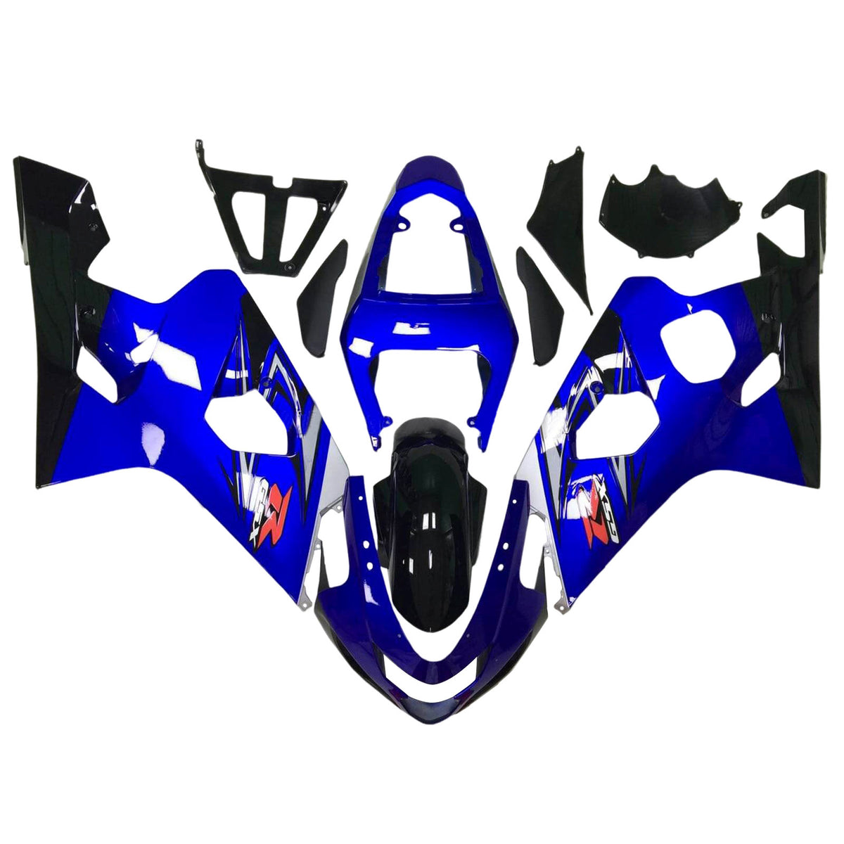 Amotopart 2004-2005 K4 GSXR 600/750 Suzuki Azul y Negro Estilo 5 Kit de carenado