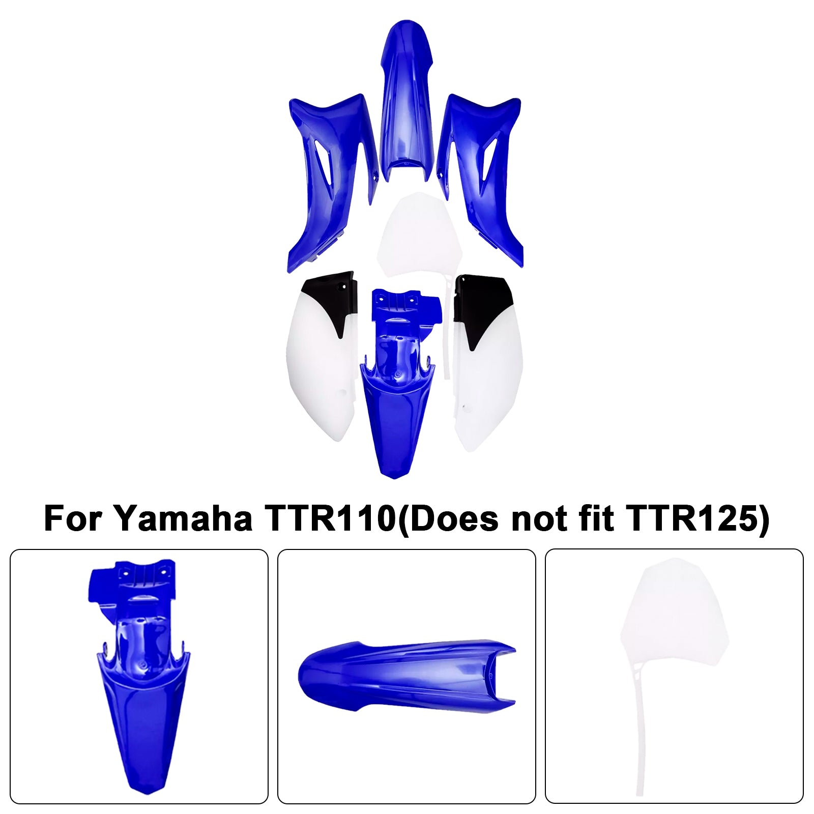 Yamaha TTR110 Dirt Bike Body Plastic Kit Fender Faming