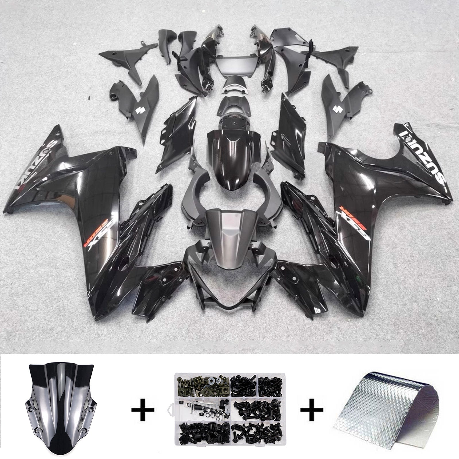 Amotopart 2017-2020 Suzuki GSX250R Black White Fairing Kit