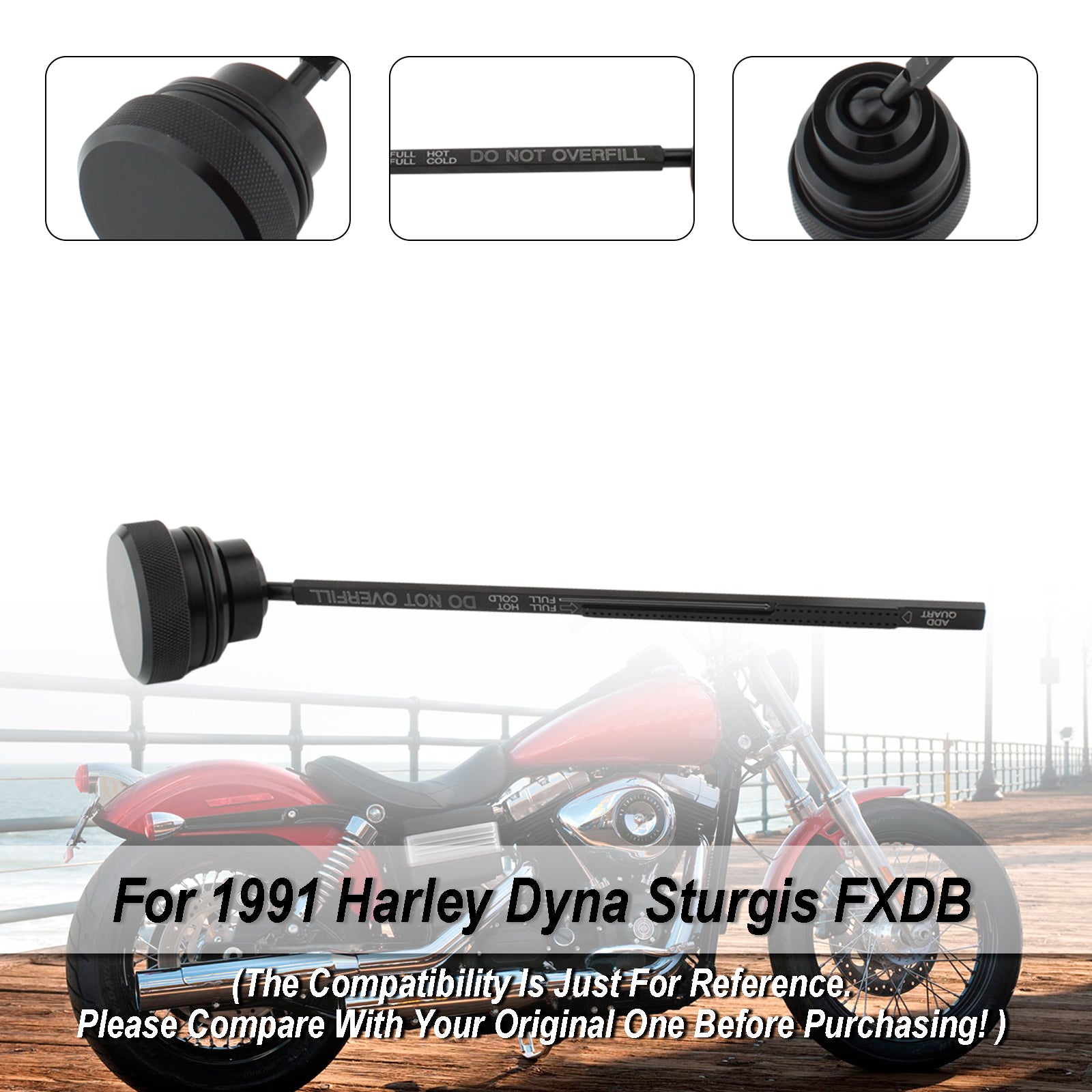 91-98 Dyna Wide Glide FXDL Ölmessstab Tankdeckel Stecker 0710-0001