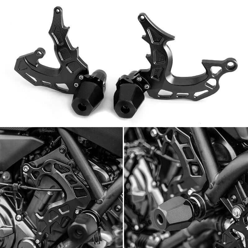 MT07 Fit MT-07 Protector Frame Crash Black 14-18 Sliders FZ07 Motorcycle Yamaha