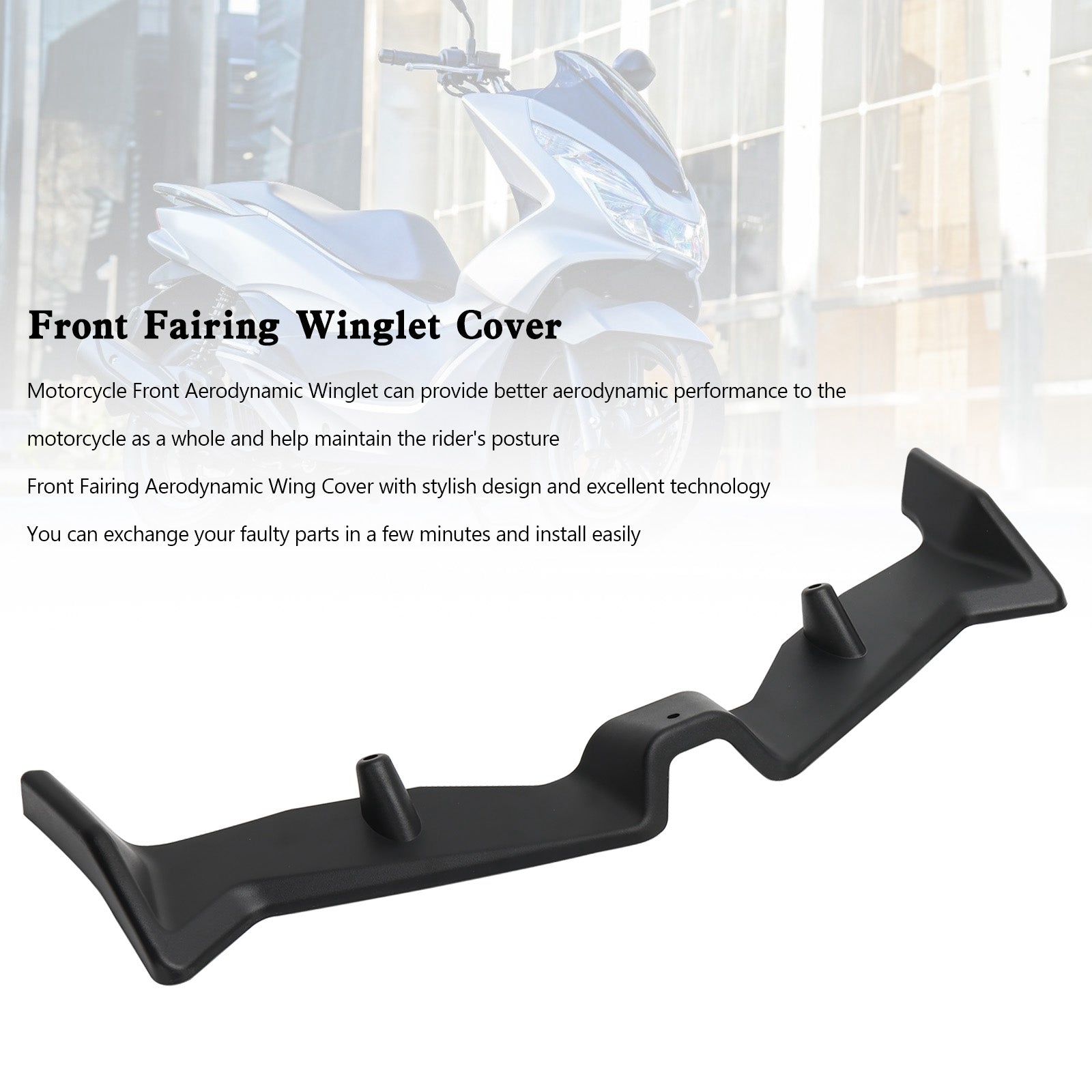 21-23 Honda Pcx125 Pcx160 Front Fairing Aerodynamic Winglet Cover Durable