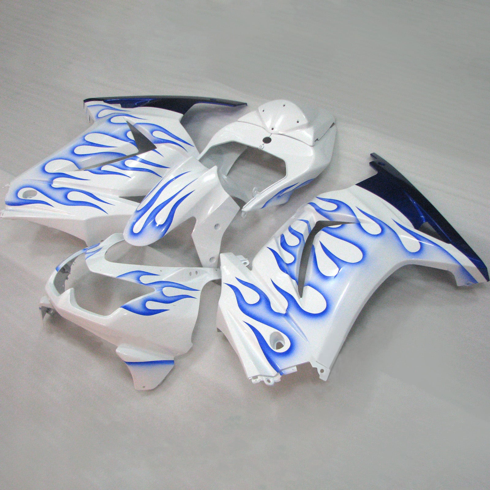 Amotopart 2008-2012 Kawasaki EX250 Ninja250R White&Blue Fairing Kit