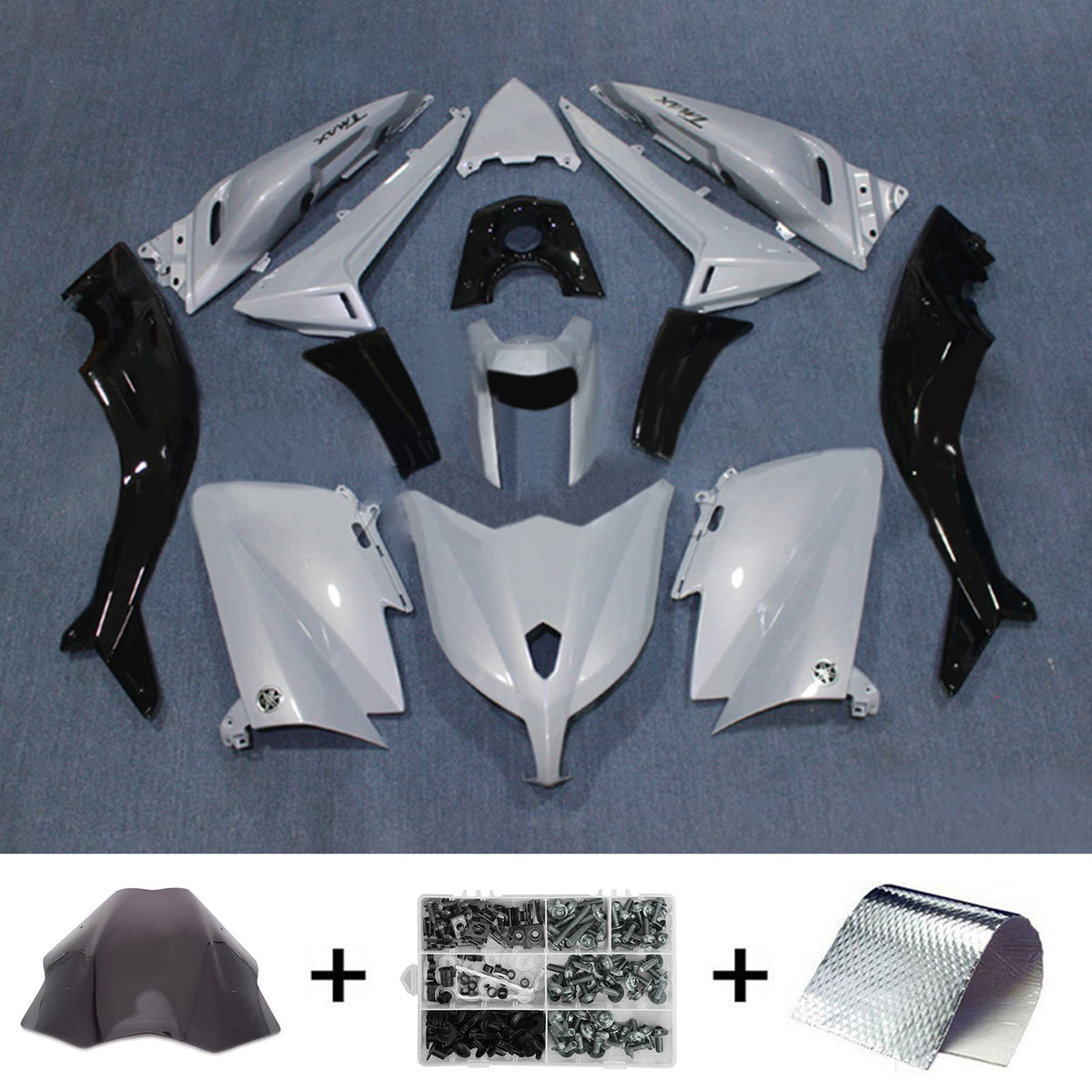 Amotopart 2012-2014 T-Max TMAX530 Yamaha Pearl White Fairing Kit