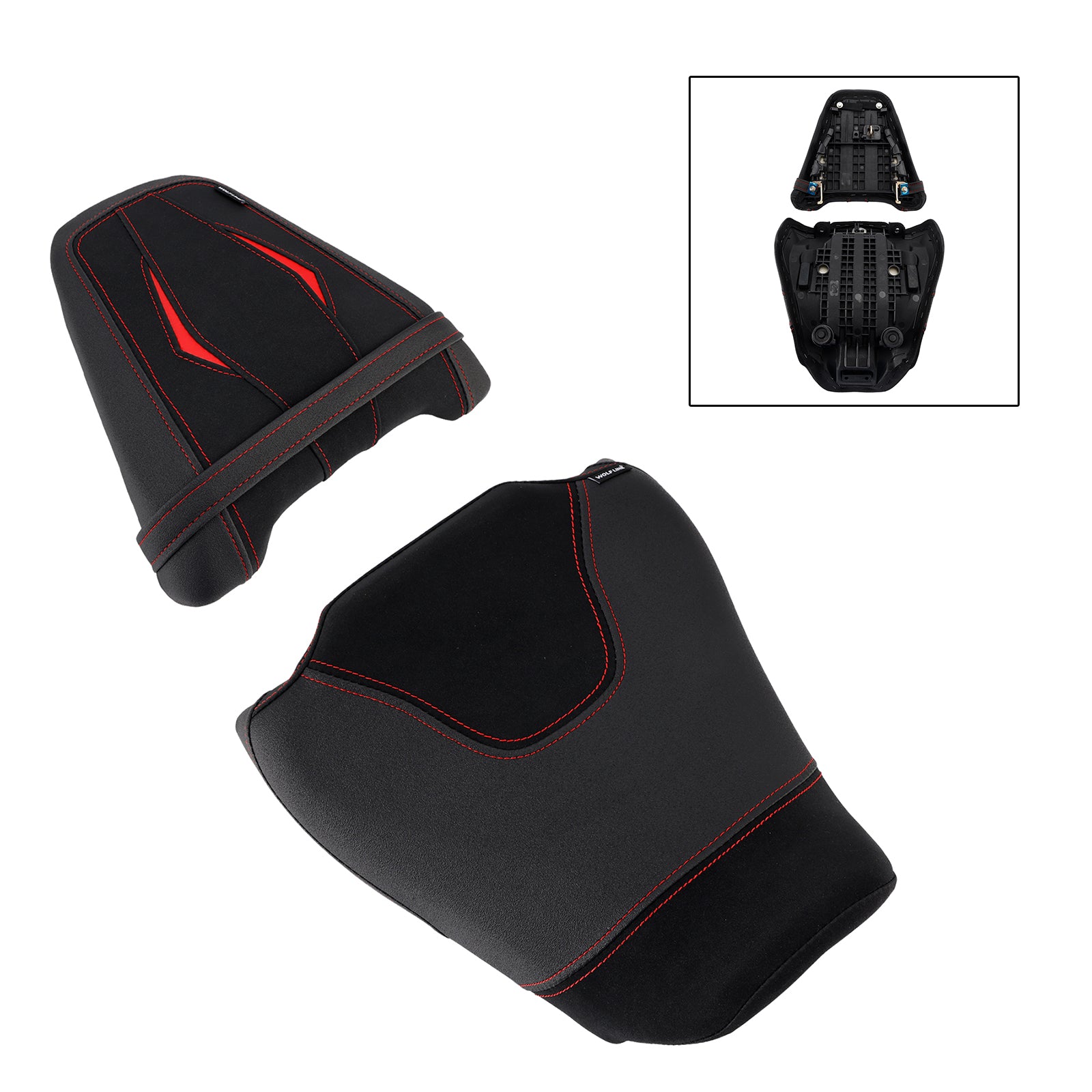 24-25 Honda Cb650R Cbr650R Front&Rear Raider Passenger Cushion Kit Black2