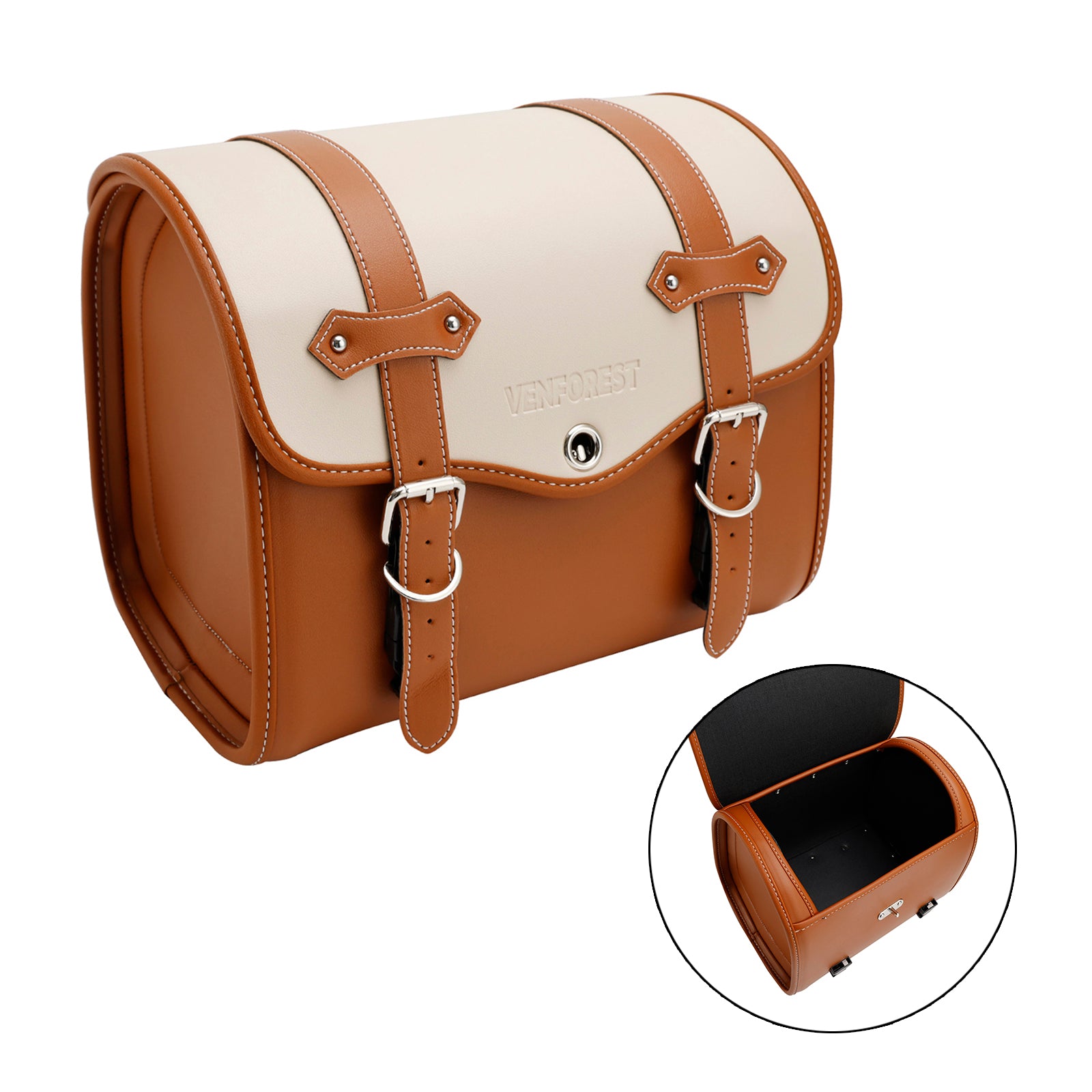 Saddlebag Side Storage Tail Bag Universal Color Matching Pu For Motorcycle