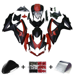 Amotopart 2008-2010 K8 GSXR 600/750 Suzuki Matte Black&Red Fairing Kit