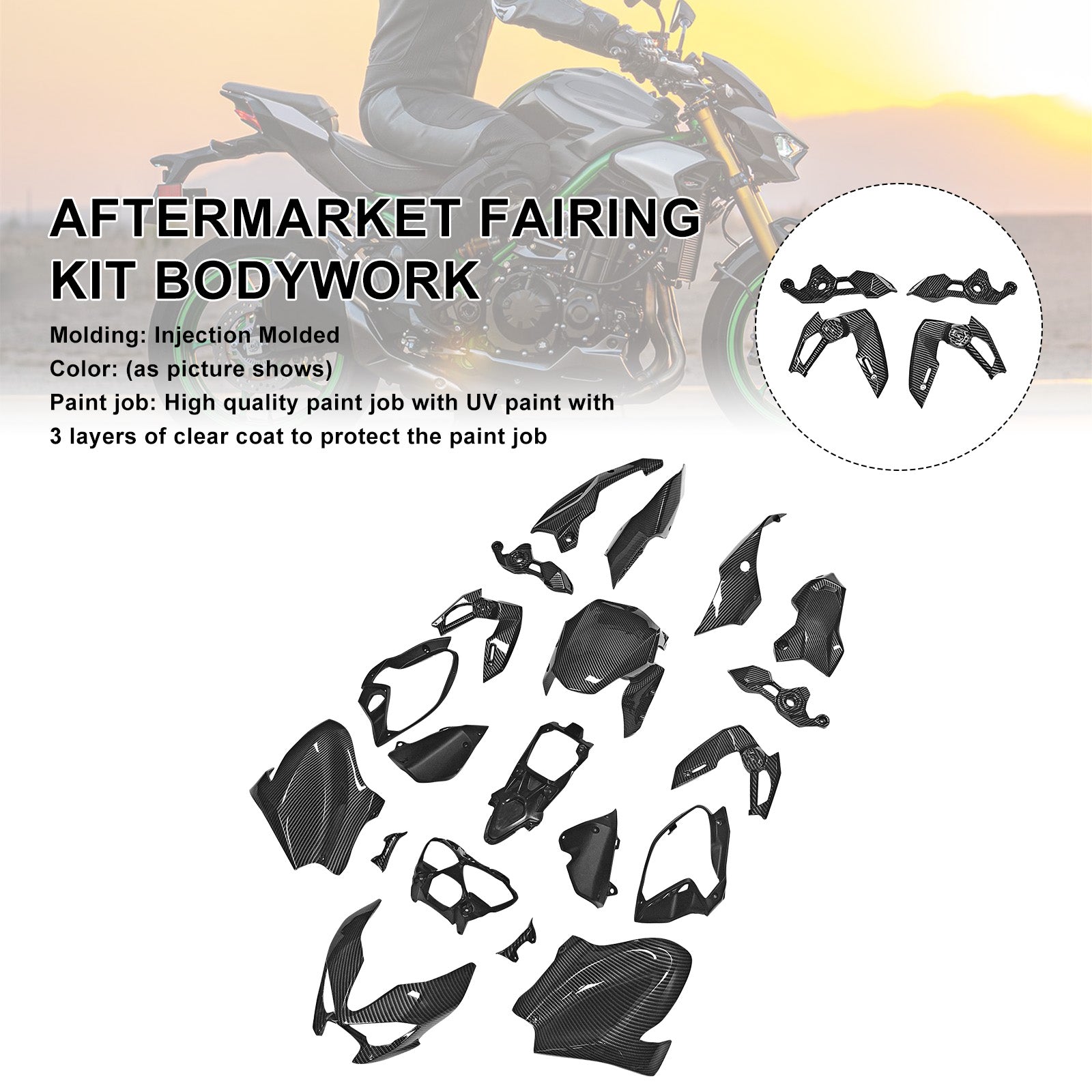 Amotopart 2025-2026 Kawasaki Z900 Fairing Kit Collection