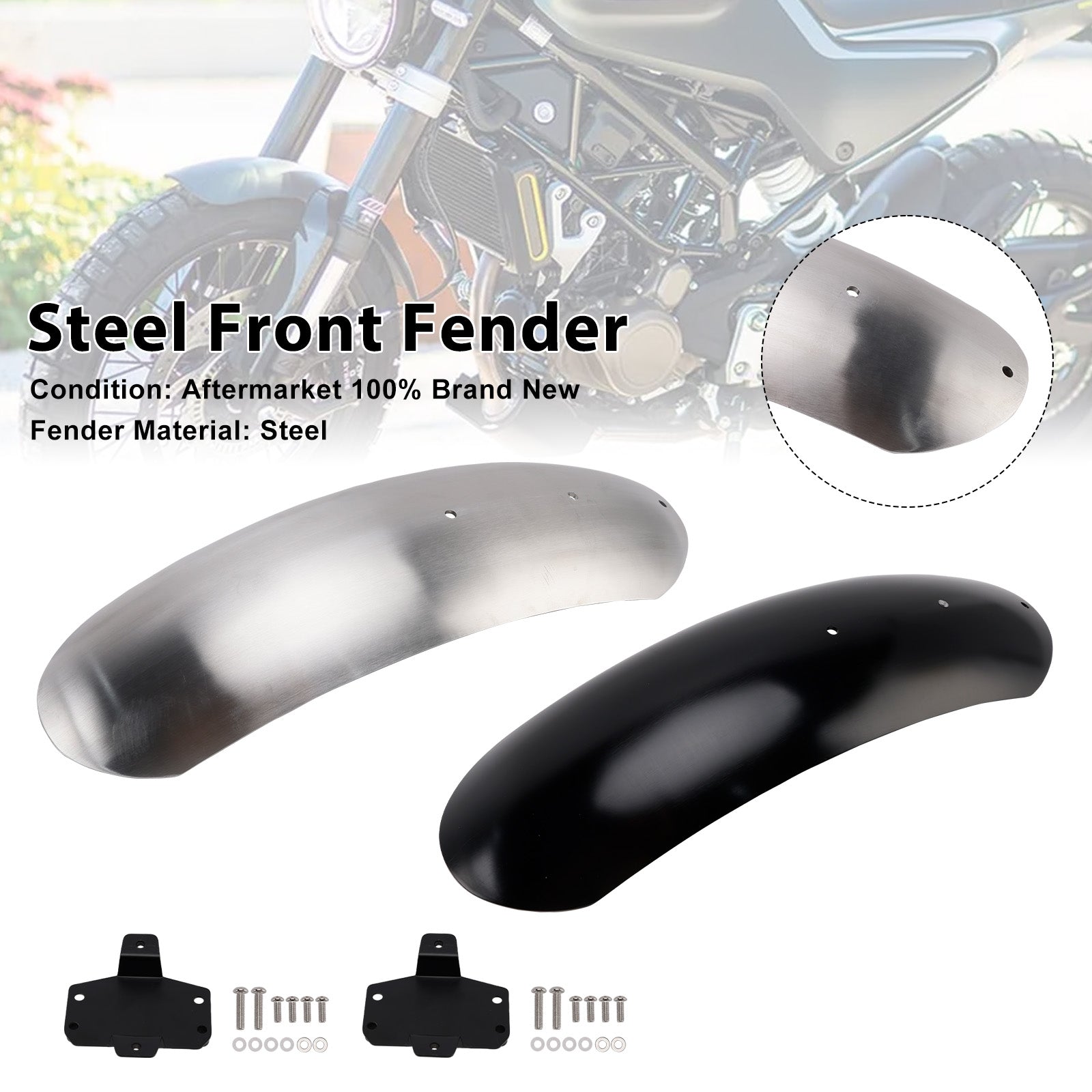 2019-2023 Husqvarna Vitpilen 125 250 401 Svartpilen Steel Front Fender