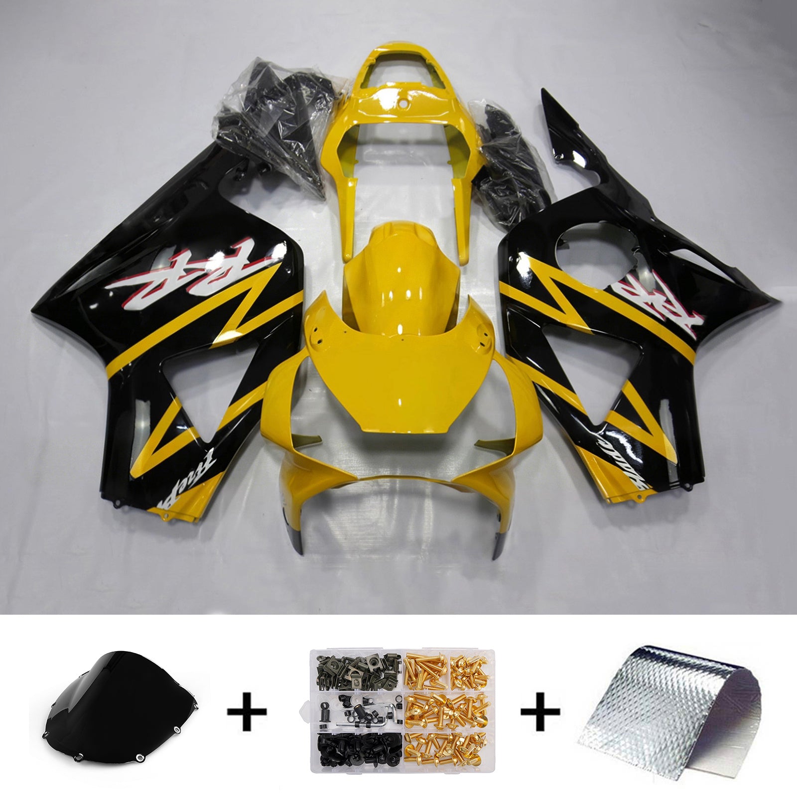 Amotopart 2002-2003 Honda CBR954 gul/svart kåpa