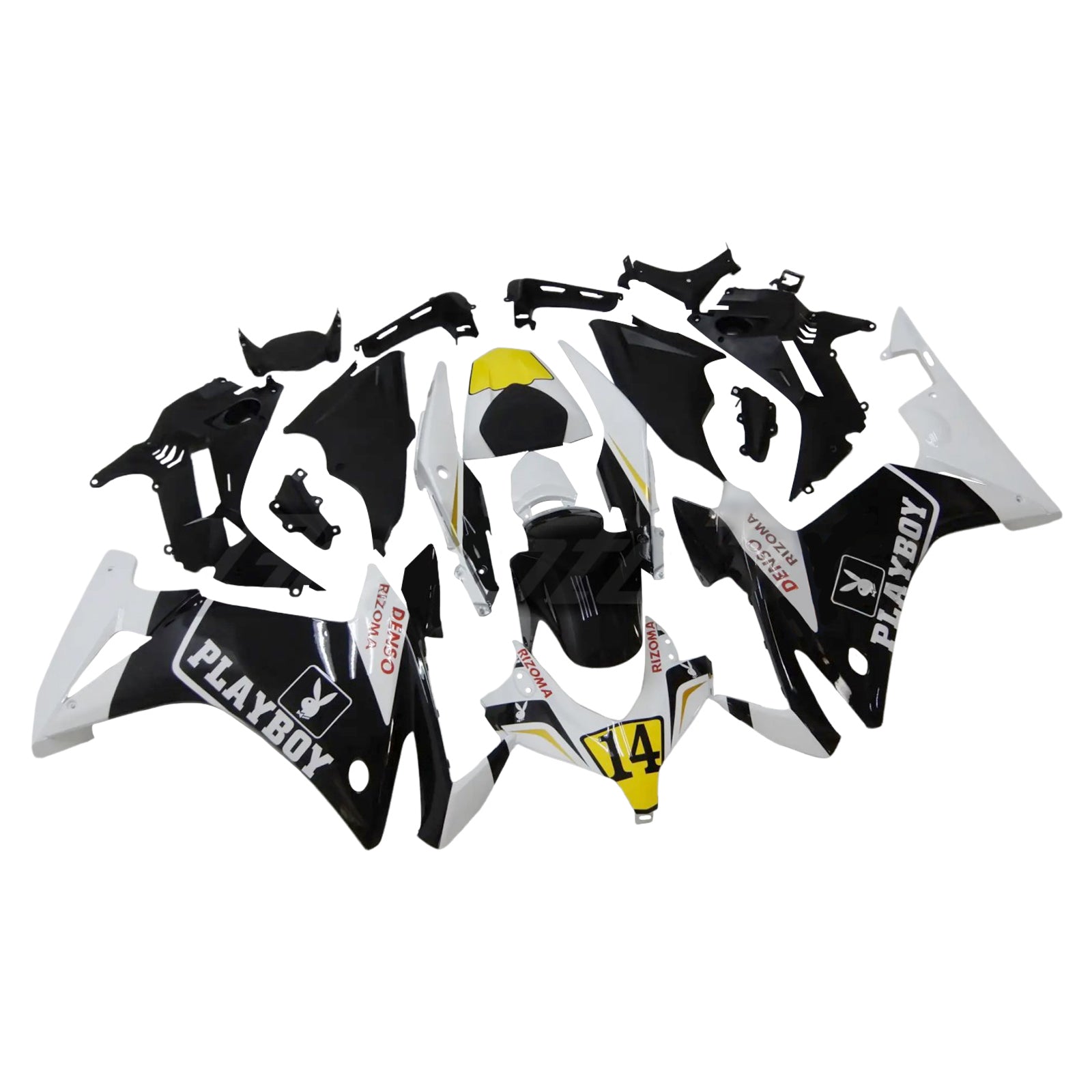 Amotopart 2013-2015 Honda CBR500R  Black White Fairing Kit