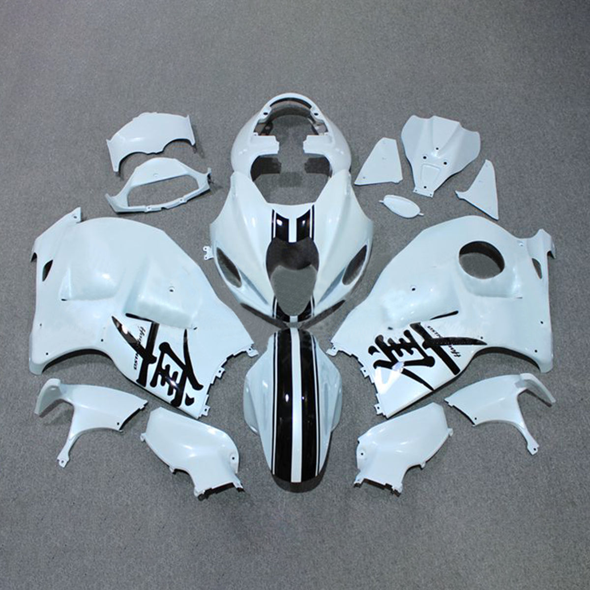 Amotopart 1999-2007 Suzuki Hayabusa GSX1300R Kit de carénage Style3 noir et blanc