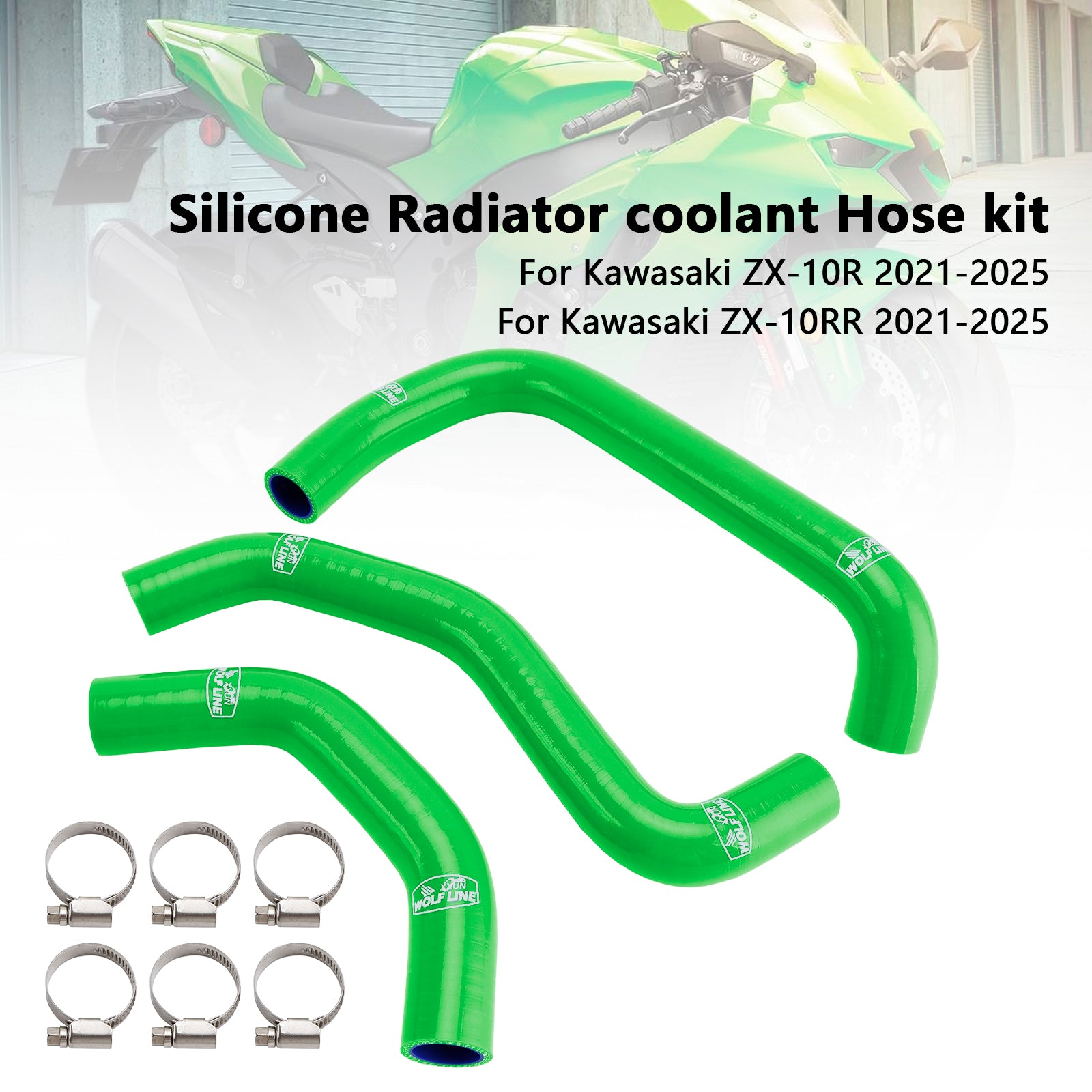 2021-2025 Kawasaki ZX10R ZX-10RR Silicone Radiator coolant Hose