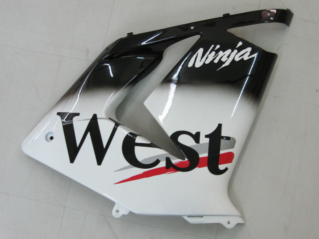 Amotopart 2004–2005 Kawasaki ZX10R Weiß und Schwarz mit Logo-Verkleidungsset