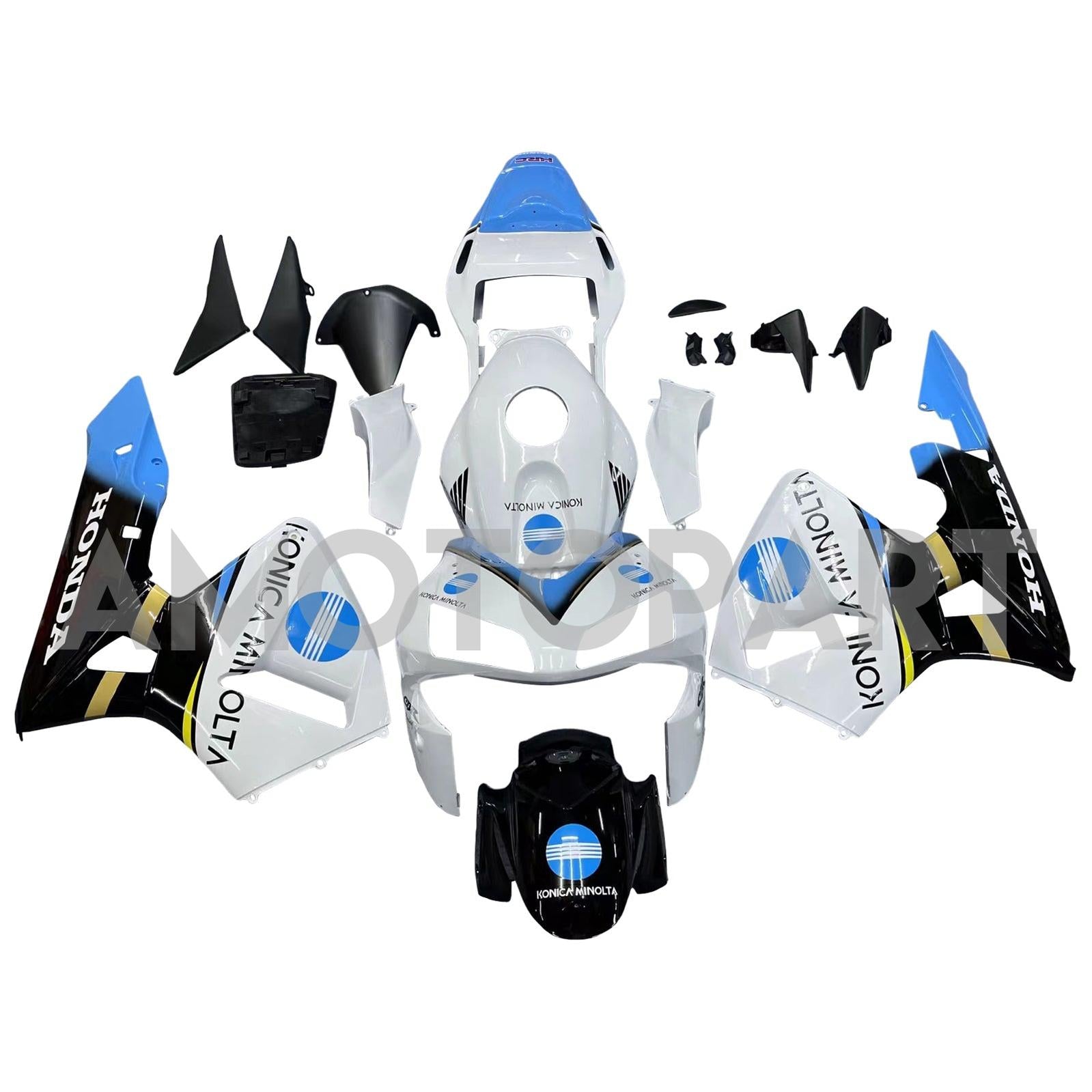 Amotopart 2003–2004 Honda CBR600RR Weiß Schwarz Blau Verkleidungsset