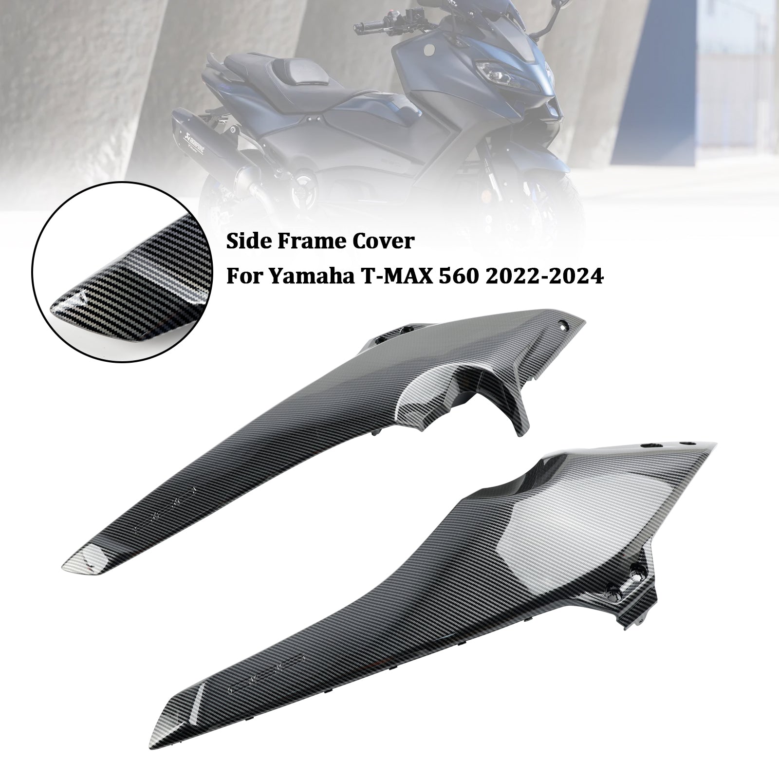 2022-2024 Yamaha T-MAX 560 Paneles de cubierta de marco lateral Carenados de carbono