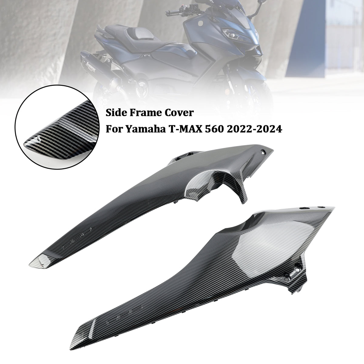 2022-2024 Yamaha T-MAX 560 Panneaux de couverture de cadre latéral Capots de carénage Carbone