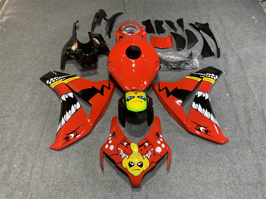 Amotopart Honda CBR1000RR 2008-2011 Kit de carénage Monster rouge et jaune