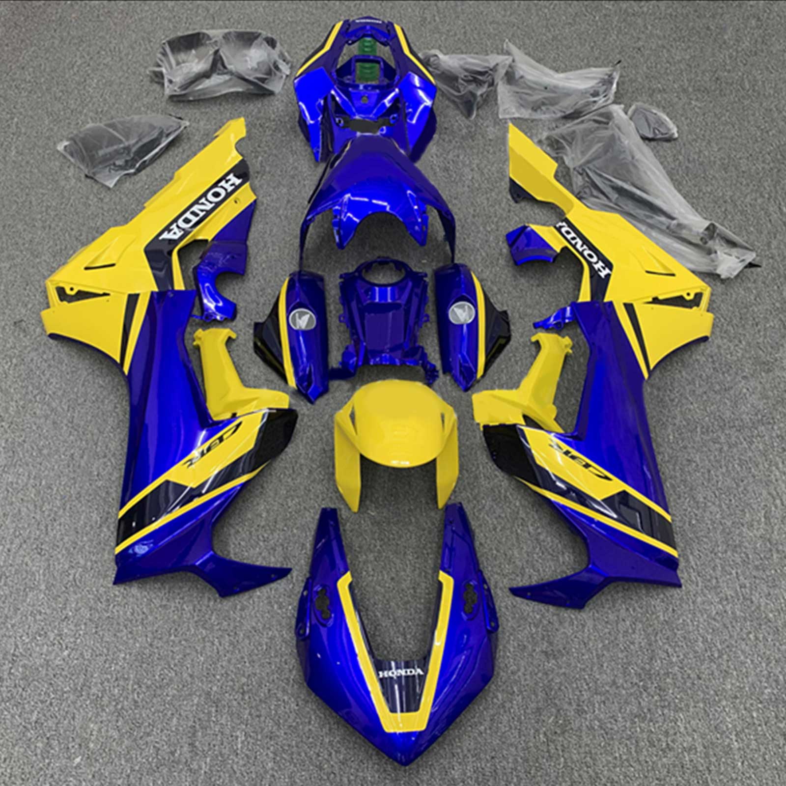 Amotopart 2017-2023 Honda CBR1000RR Fairing Blue&Yellow Kit