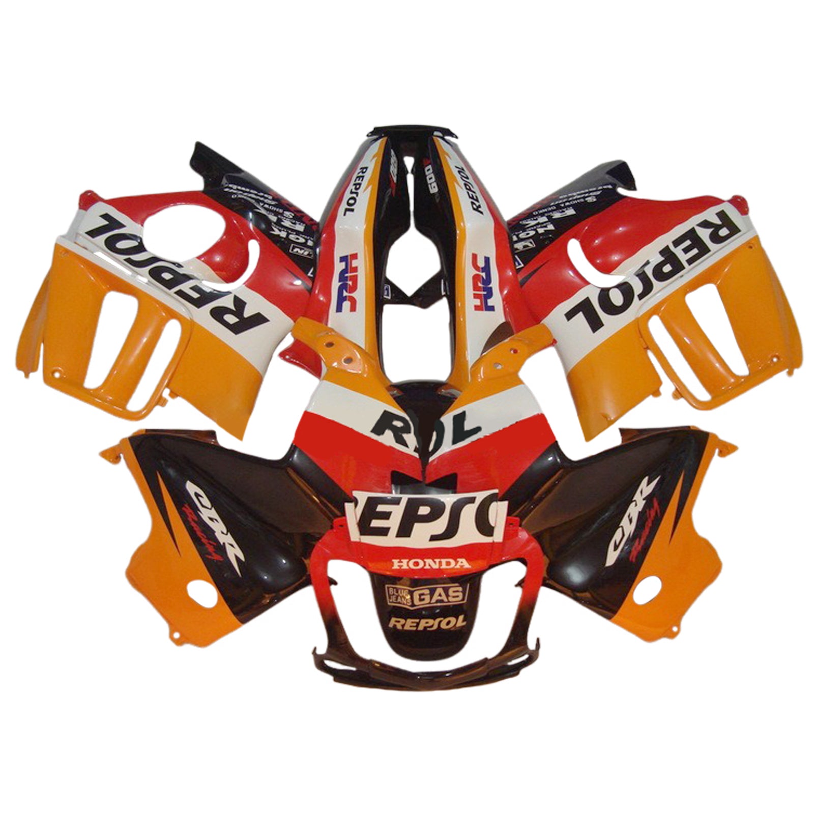 Amotopart 1997–1998 Honda CBR600 F3 Orange Schwarz Weiß Rot Verkleidungsset