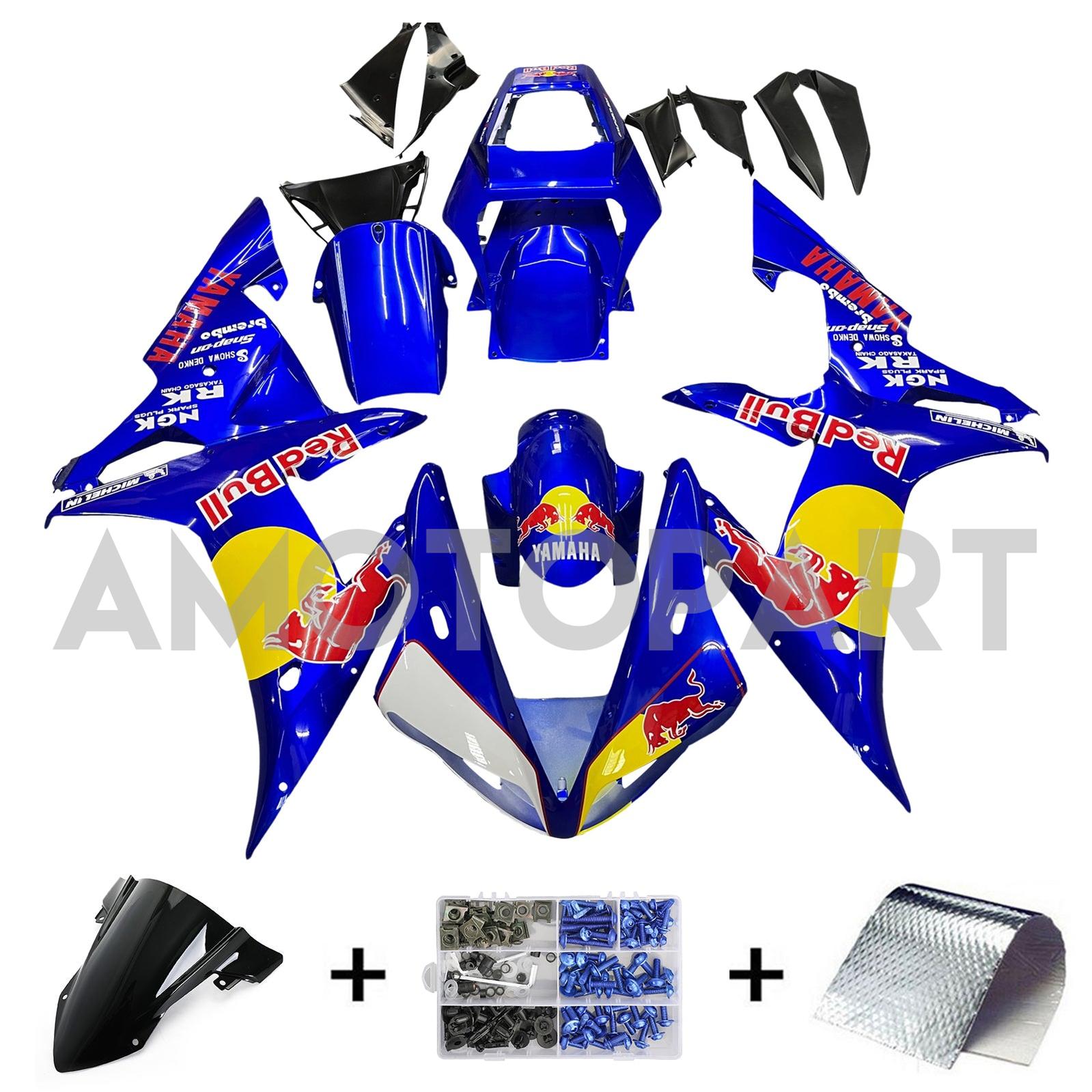 Amotopart 2002-2003 Yamaha YZF 1000 R1 Blue Fairing Kit