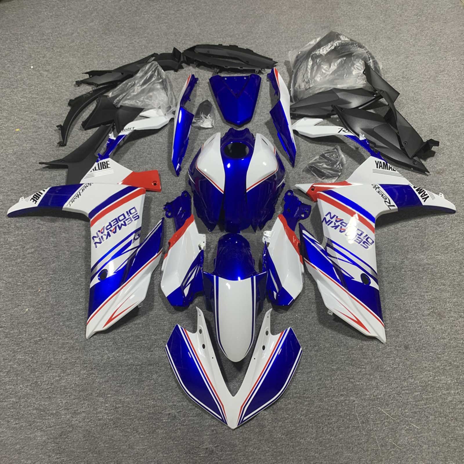 Amotopart 2022-2024 Yamaha YZF-R3 R25 Blue Style7 Fairing Kit