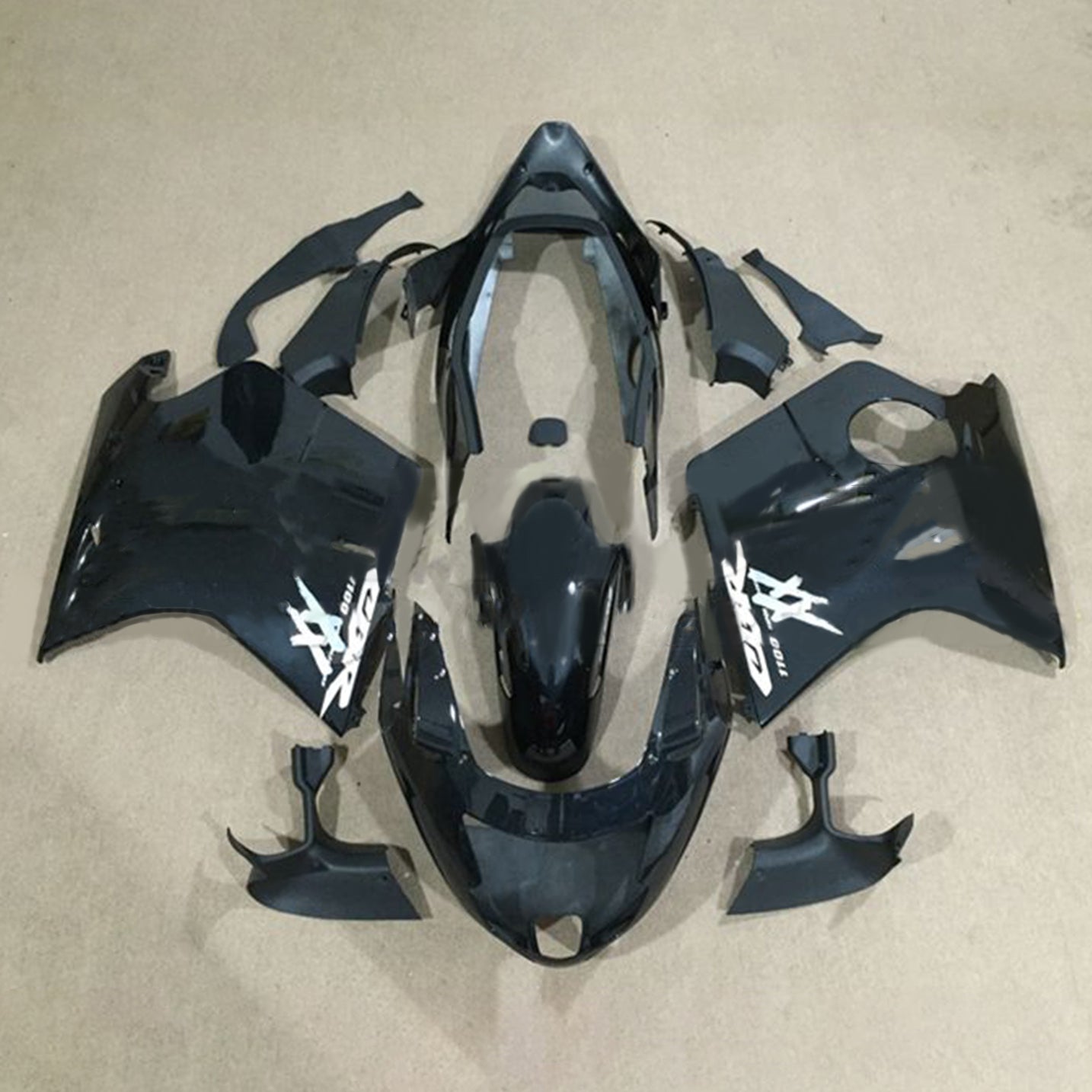 Amotopart 1996-2007 CBR1100XX SuperBlackBird Honda Black Fairing Kit