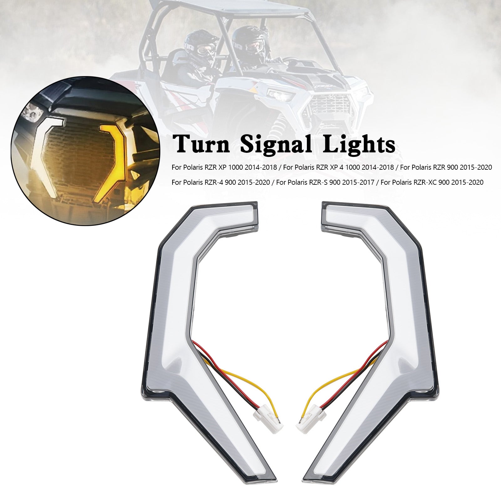 Luci d'accento Fang degli indicatori di direzione UTV per Polaris RZR XP 4 1000 / S 4 900 2014-2020