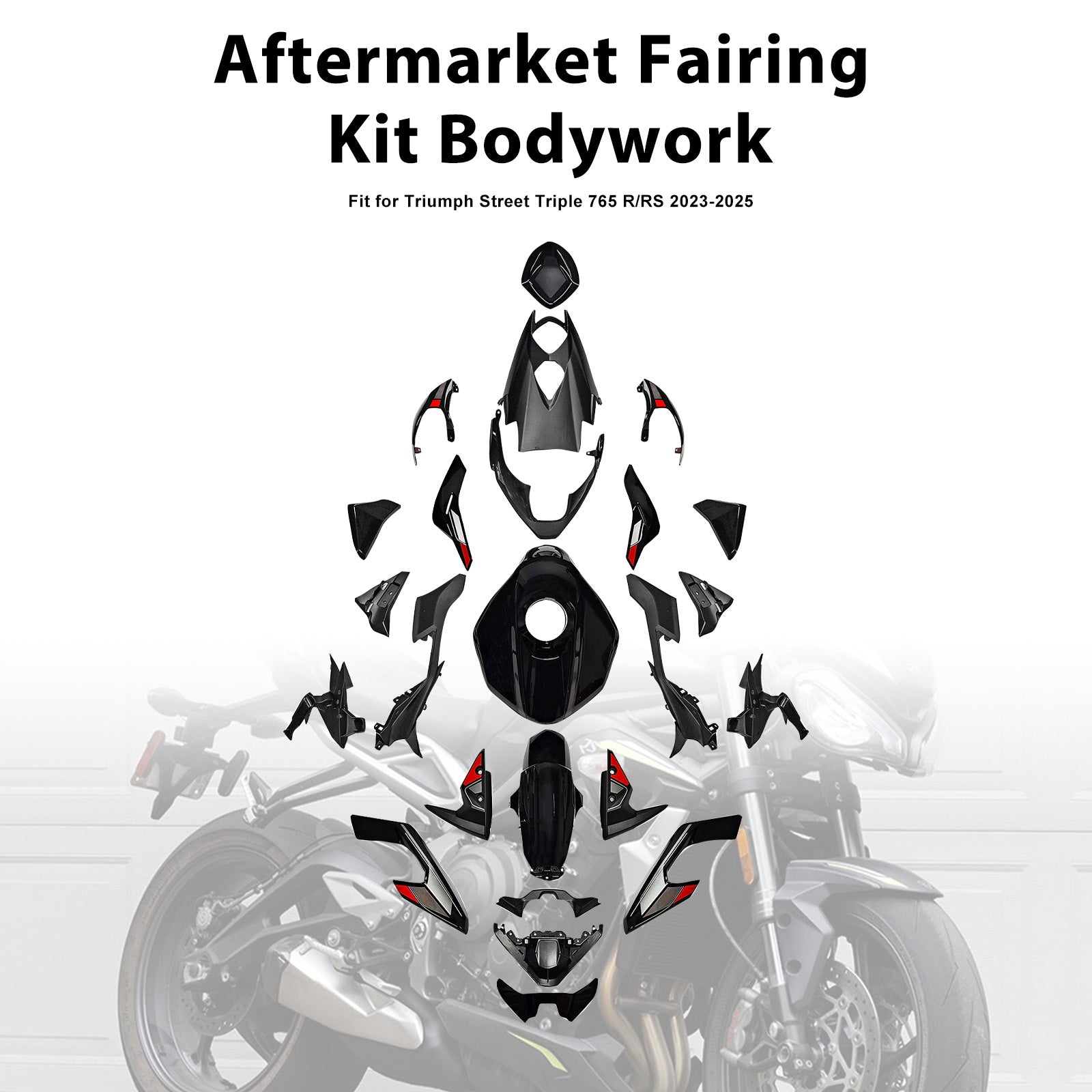 Amotopart 2023–2025 Triumph Street Triple 765 R/RS Verkleidungsset-Kollektion
