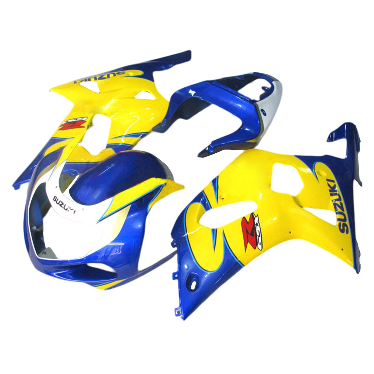 Amotopart スズキ 01-03 GSXR600 & 00-03 GSXR750 イエロー ブルー フェアリングキット