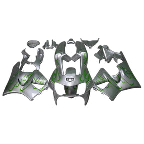 Amotopart 1998-1999 Honda CBR900RR 919 Gray & Green Flame Fairing Kit