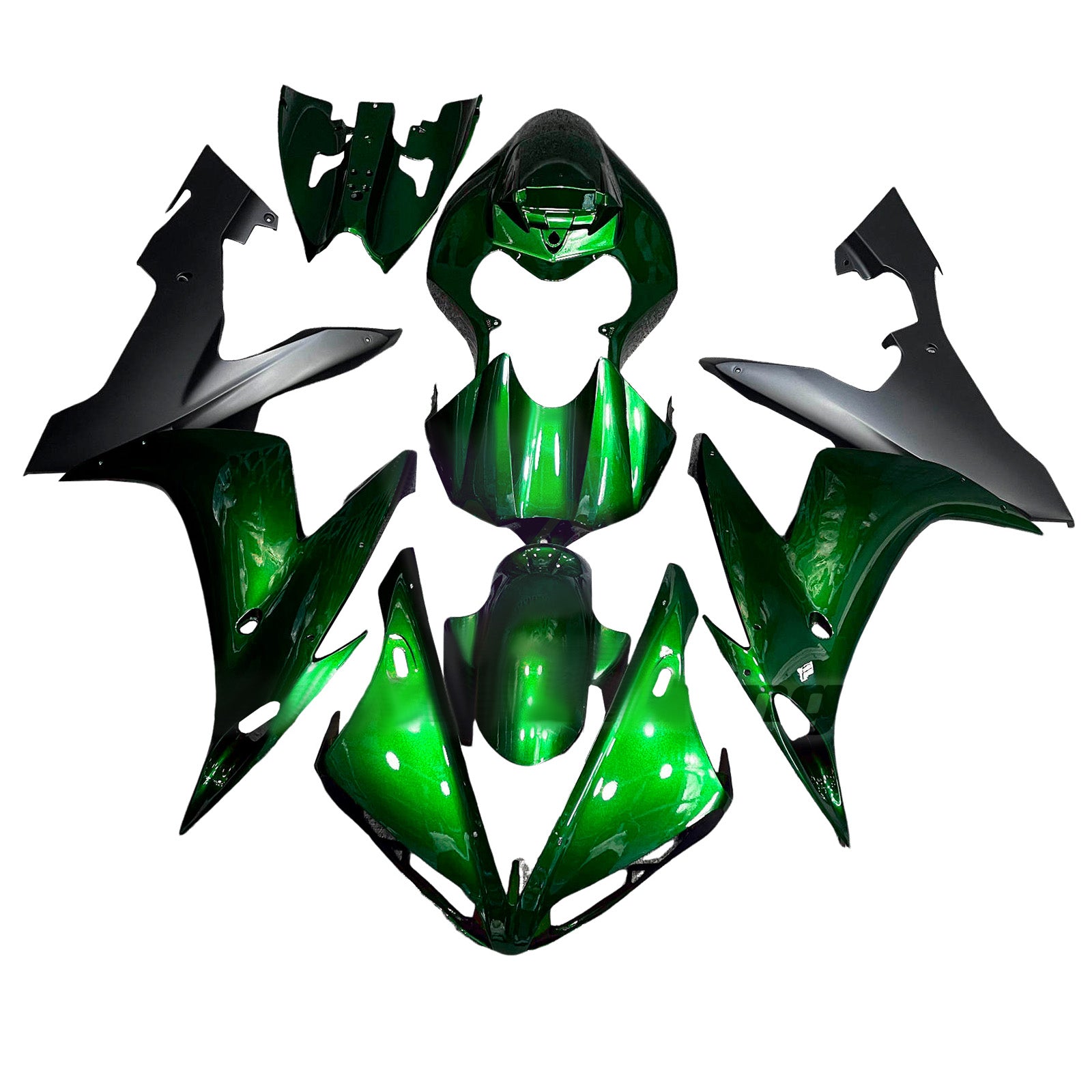 Amotopart 2004-2006 Yamaha YZF-R1 Gloss Green Black Fairing Kit
