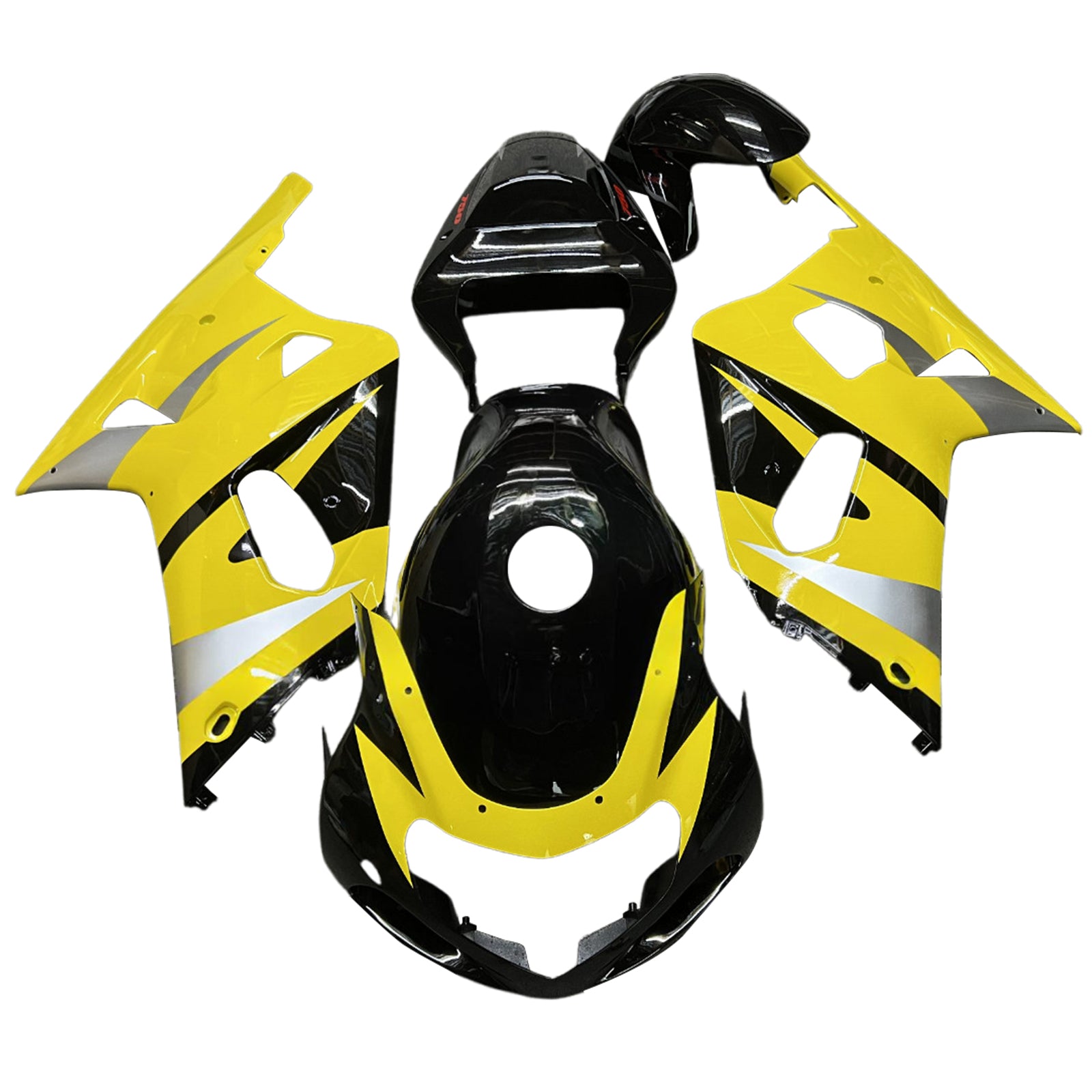 Amotopart Suzuki 00-03 GSXR 750 & 01-03 GSXR 600 Black Yellow Fairing Kit