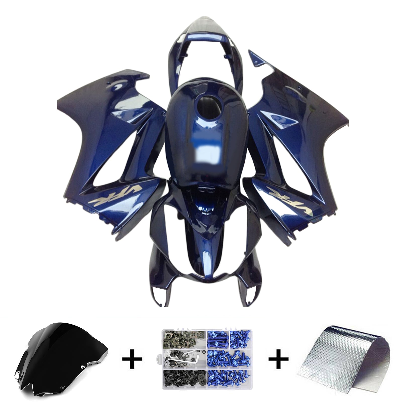 Amotopart 2002-2013 Honda VFR800 Gloss Blue Fairing Kit