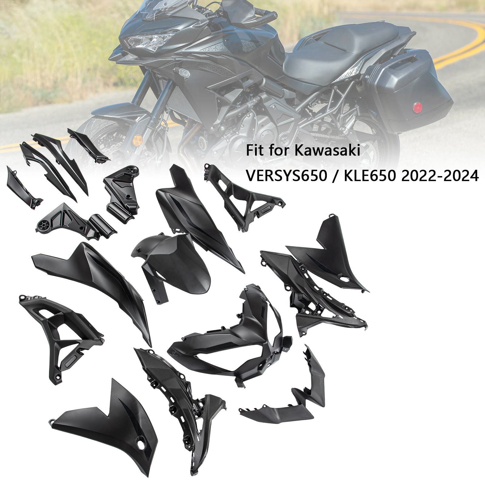 2022-2024 Kawasaki VERSYS 650 KLE ABS Kit de carenado negro