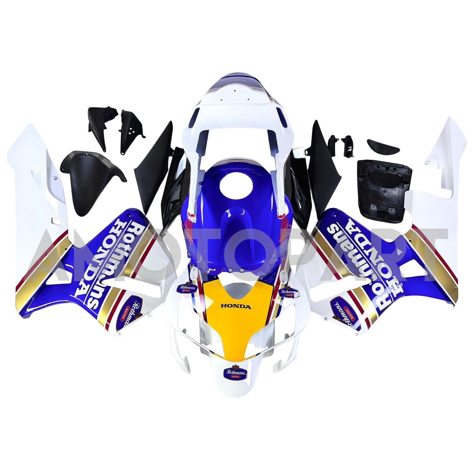 Amotopart 2003-2004 Honda CBR600RR Blue Yellow Fairing Kit