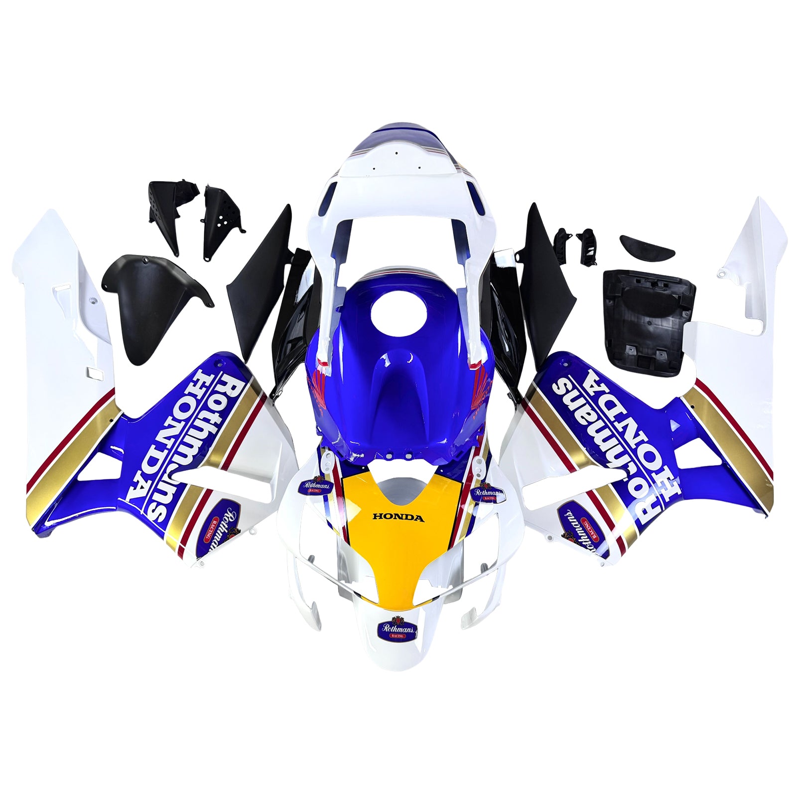 Amotopart 2003-2004 Honda CBR600RR Kit de carénage jaune bleu