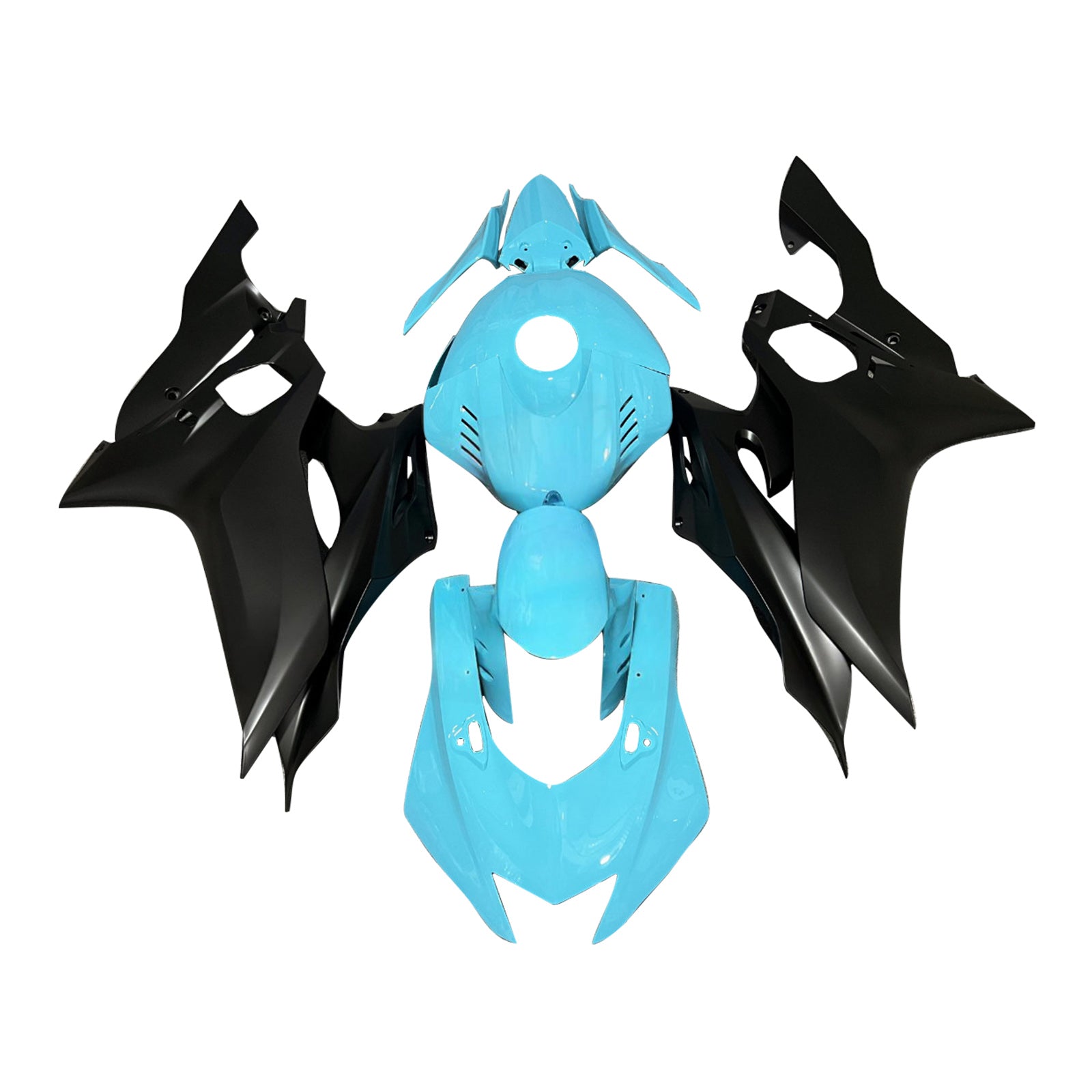 Amotopart 2017-2023 Yamaha YZF-R6 Light Blue Black Fairing Kit